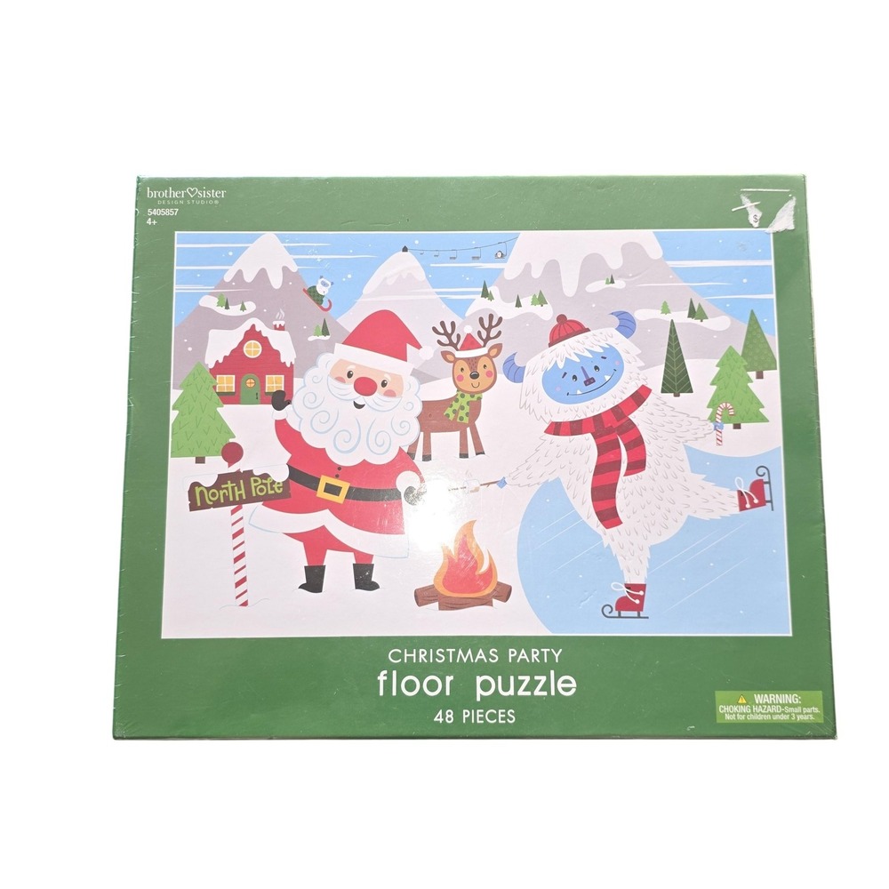 Brother Sister Design Studio Christmas Party 48 Piece Floor Puzzle Multi Color